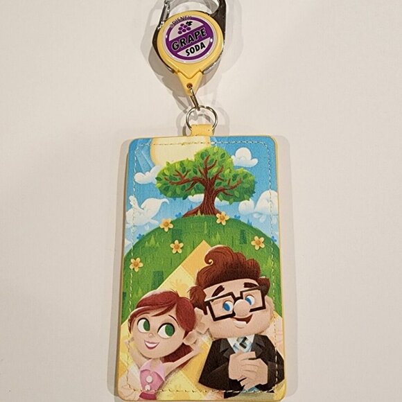 Loungefly Disney Pixar UP Carl & Ellie Picnic Retractable Lanyard ID Holder NEW - Picture 2 of 11